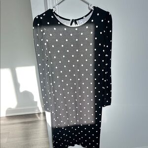 Old Navy Black Sheath Dress Long Sleeve Crew Neck